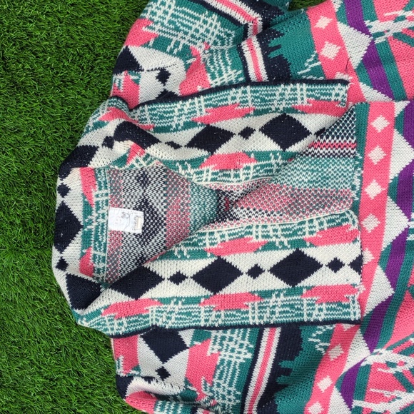 Pink Owl deer Christmas Cardigan, Medium Size - Picture 9 of 9